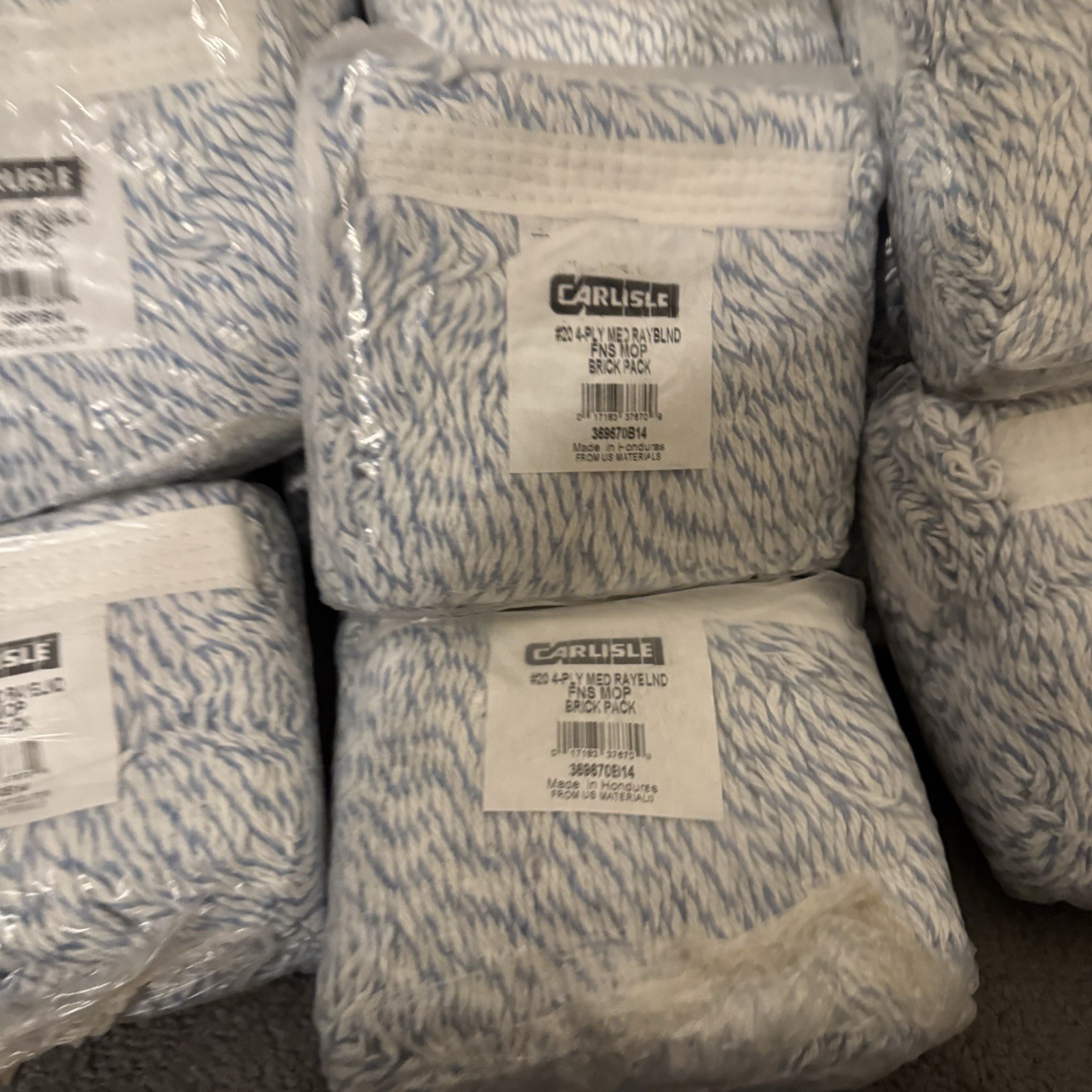 Carlisle Mop Head Rayon Cotton Blend, Medium, Blue 369670B14 (Lot Of 10) 🔥