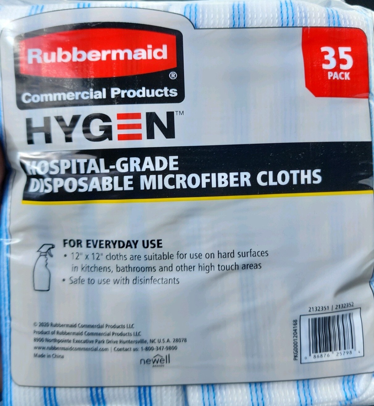 Rubbermaid Hygen Hospital-Grade Disposable Microfiber Cloths 35 count SHIPS FREE