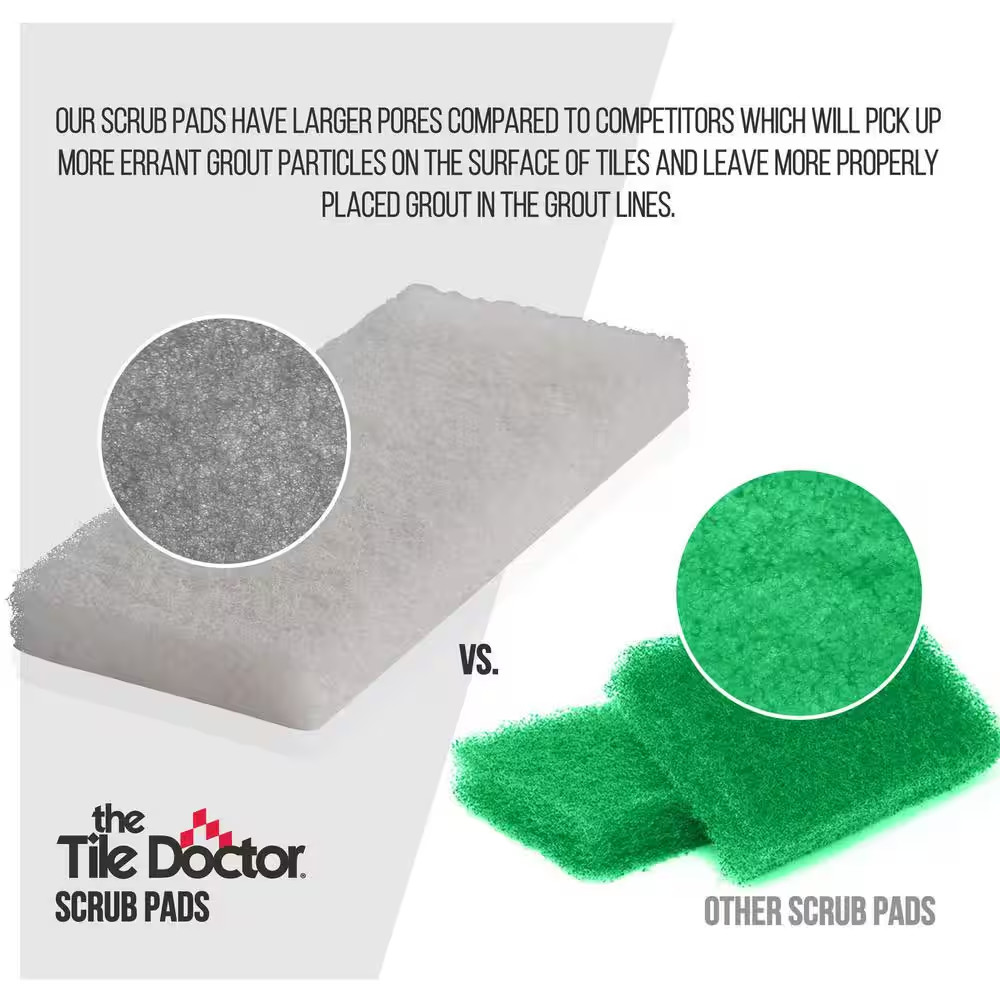 4.5 In. X 10 In. X 1 In. White Scrub Pad Light Duty (6-Pack)
