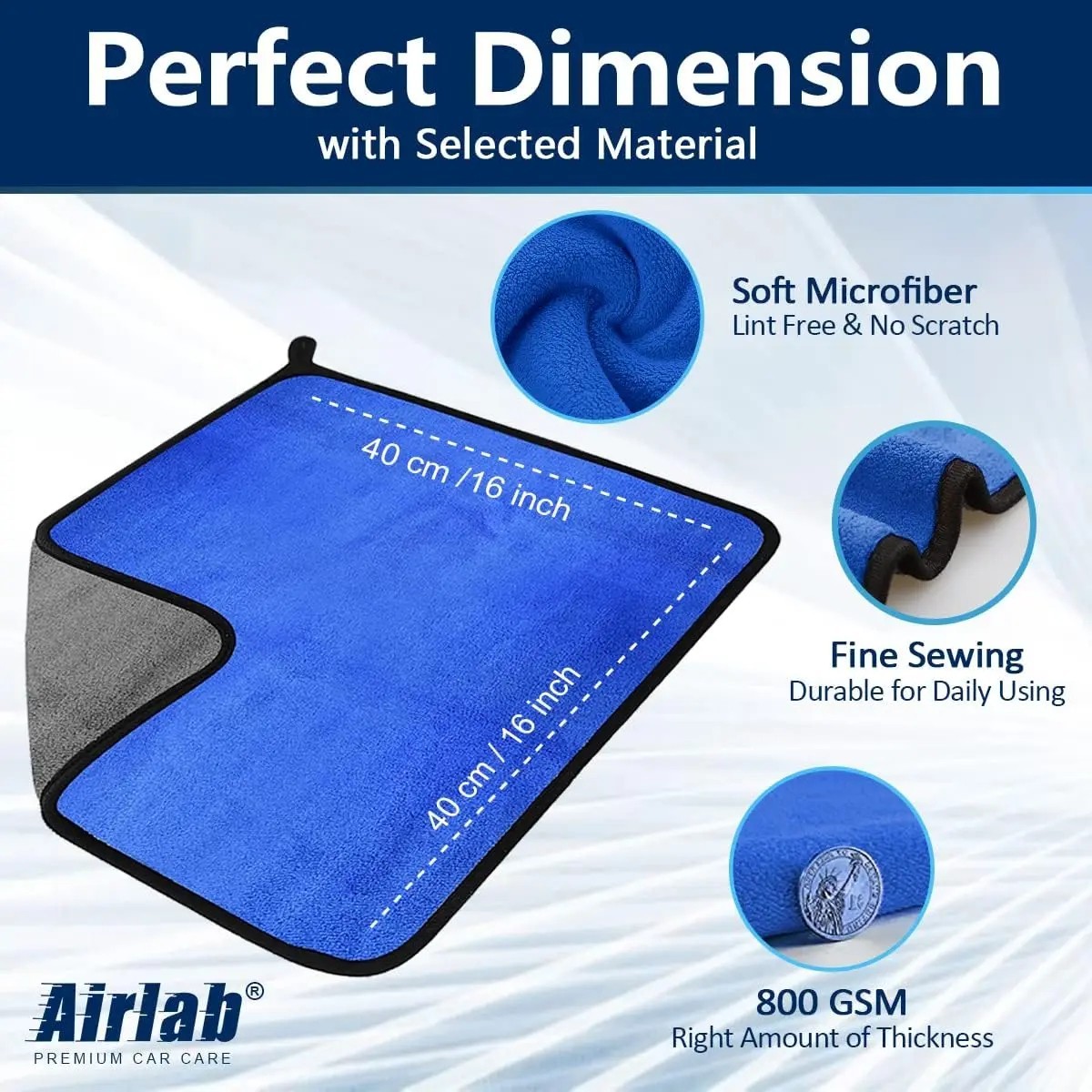 Microfiber Car Wash Towel 500GSM Soft Quick Dry Cleaning Cloth US