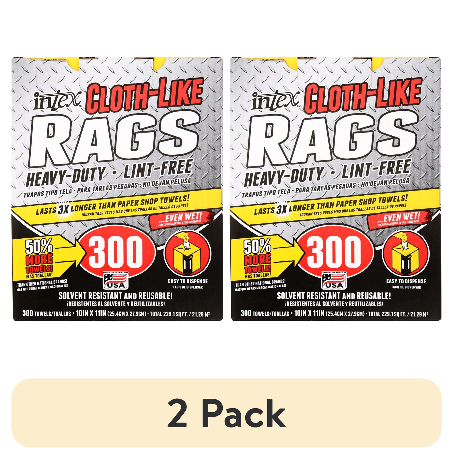 (2 pack) Intex Nw-00454-75 Cloth-Like Wiping Rags, Fiber Blend