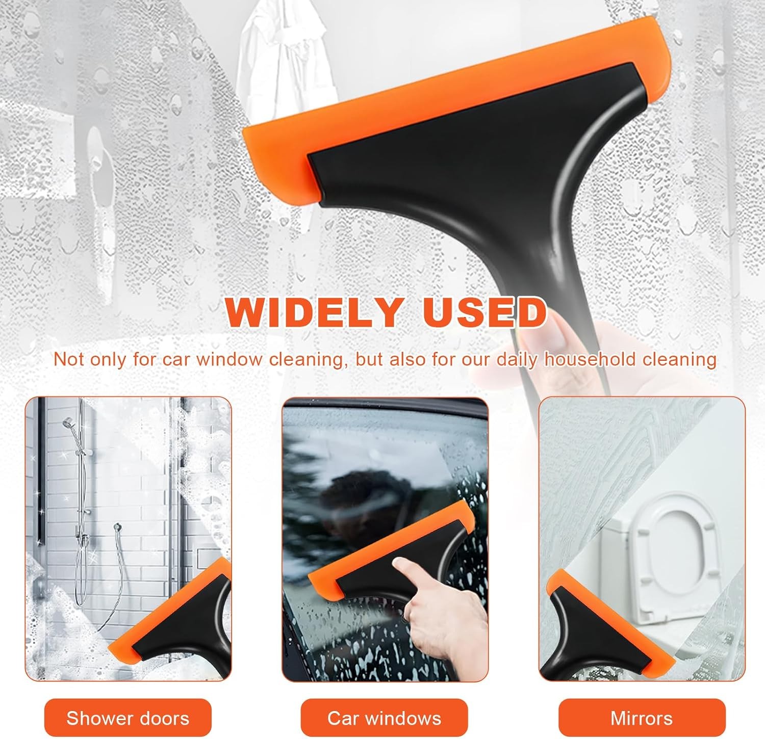 Small Silicone Window Squeegee, 5.9″ Window Cleaning Tool Water Wiper with