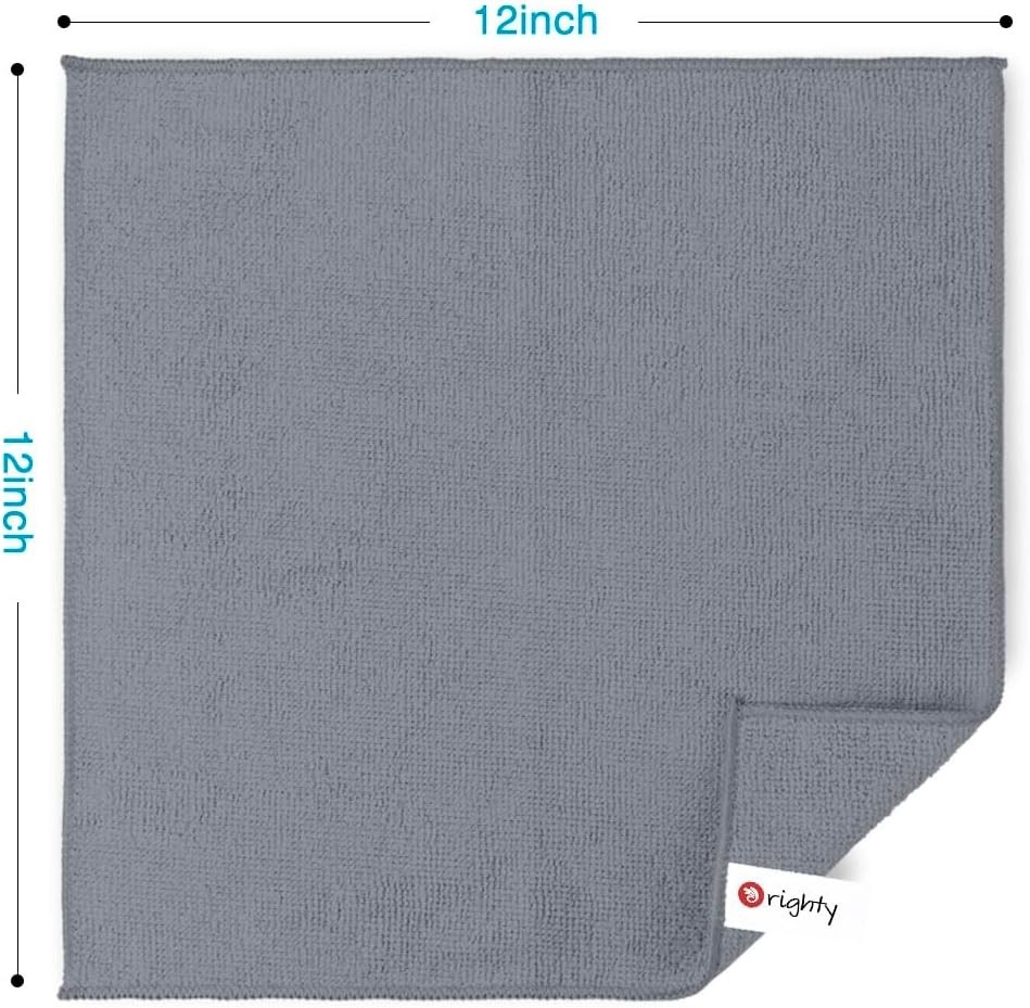 12 Pack Microfiber Cleaning Cloths – Lint-Free, UltraAbsorbent Reusable Towel…