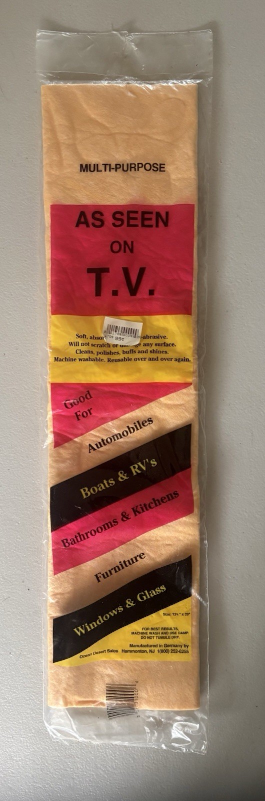 As Seen On TV Multi Purpose Shammy Germany Vintage Cleaning Cloth Auto RV