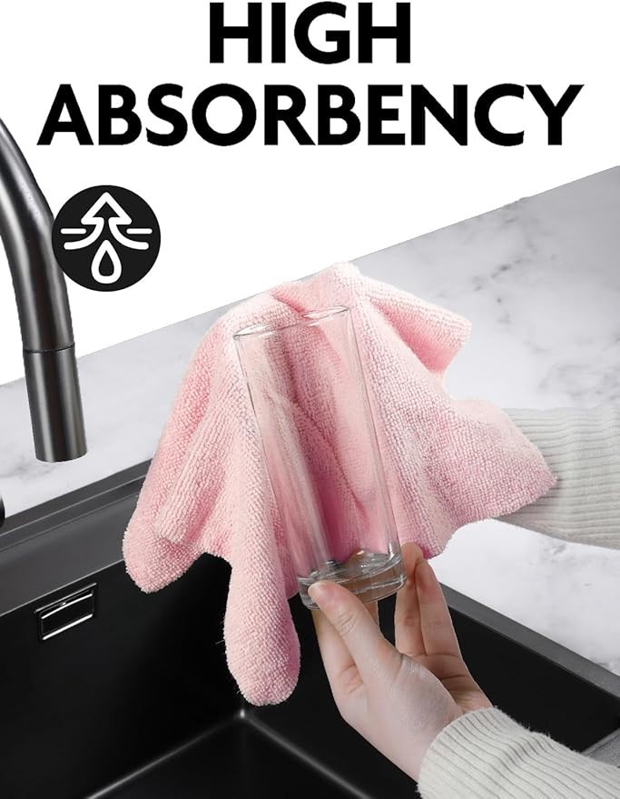 40 Pack 12″ ×12″ Tear Away Microfiber Towels Reusable Washable Ultra Absorbent