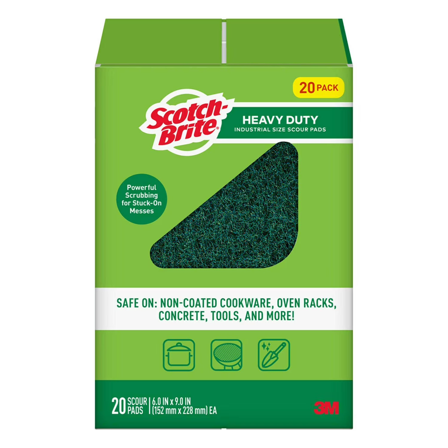Scotch-Brite Heavy Duty Industrial Sized Scour Pads (20ct) Free Shipping
