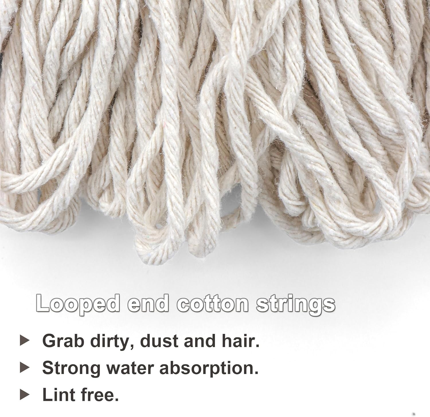 Cotton String Screw on Mop Replacement Head Compatible with All Standard US T…