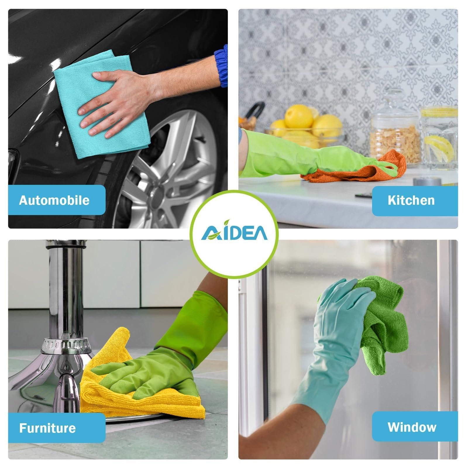 20 Pack Microfiber Cleaning Cloths 12×12 – Soft Absorbent Towels for Car Kitchen