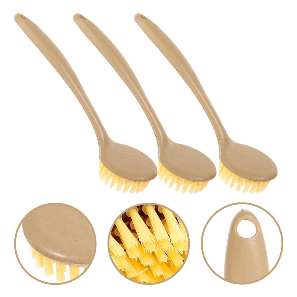 5Pcs Lightweight Reusable PP Cleaning Brushes Household Dish Washing Tools Beige