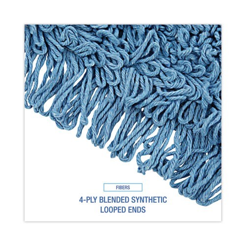 Boardwalk Dry Mopping Kit, 36 x 5 Blue Blended Synthetic Head, 60″ Wood/Metal