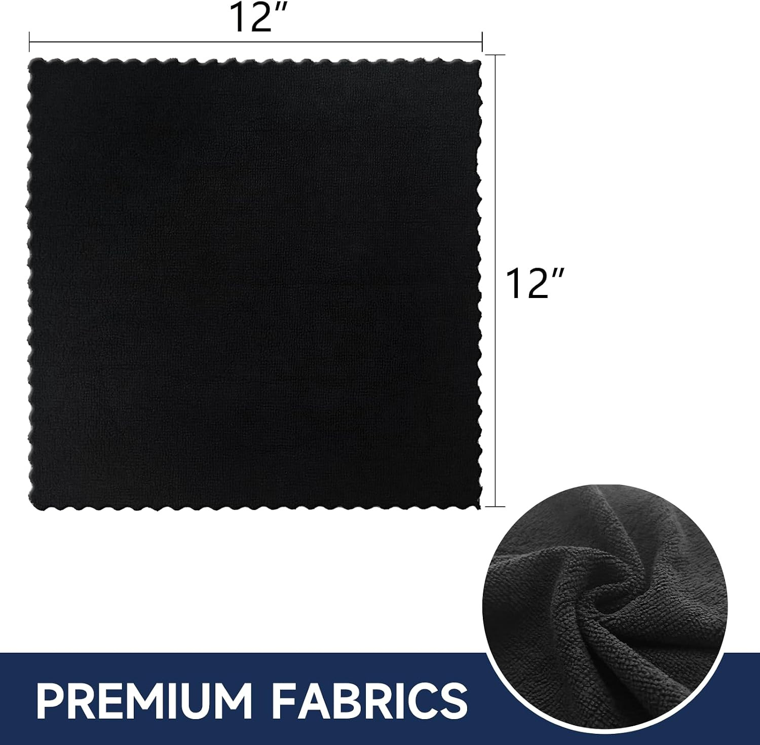 12″ x 12″ Black Microfiber Cleaning Cloth,40Pack Multi-Purpose Reusable Clean…