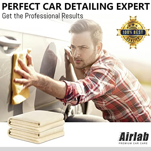 Chamois Cloth for Car 2 Pack Shammy Towel 24” x 16” (2.58 sq ft Each) Super