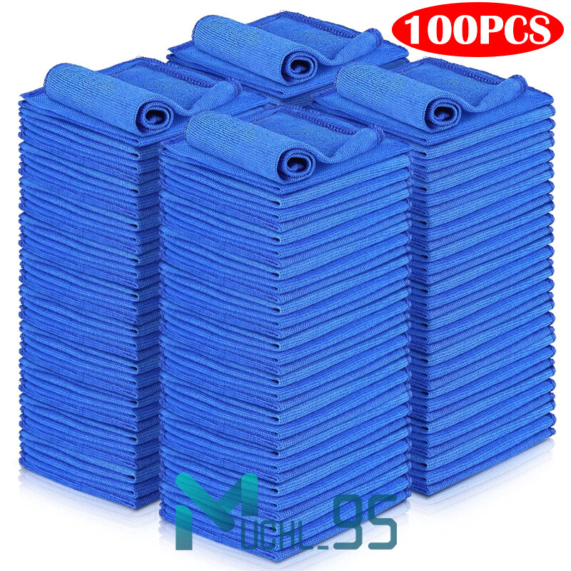 100x Toallas de limpieza de microfibra reutilizables Paños de cocina absorbentes