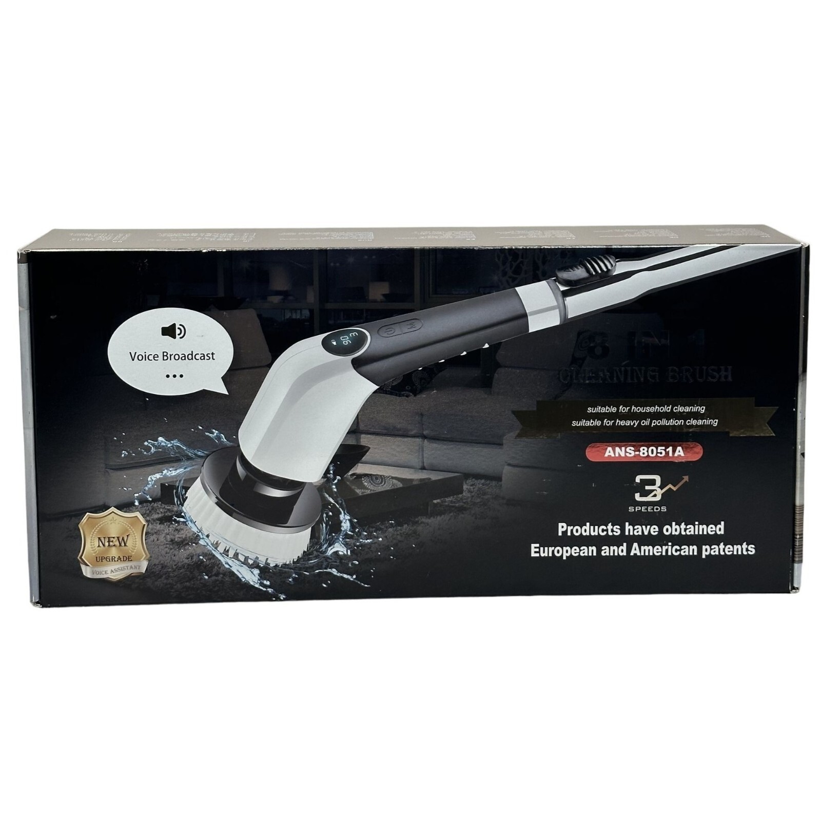 NEW Keimi Electric 8 in 1 Cleaning Brush With Voice Assistant – ANS-8051A 3speed