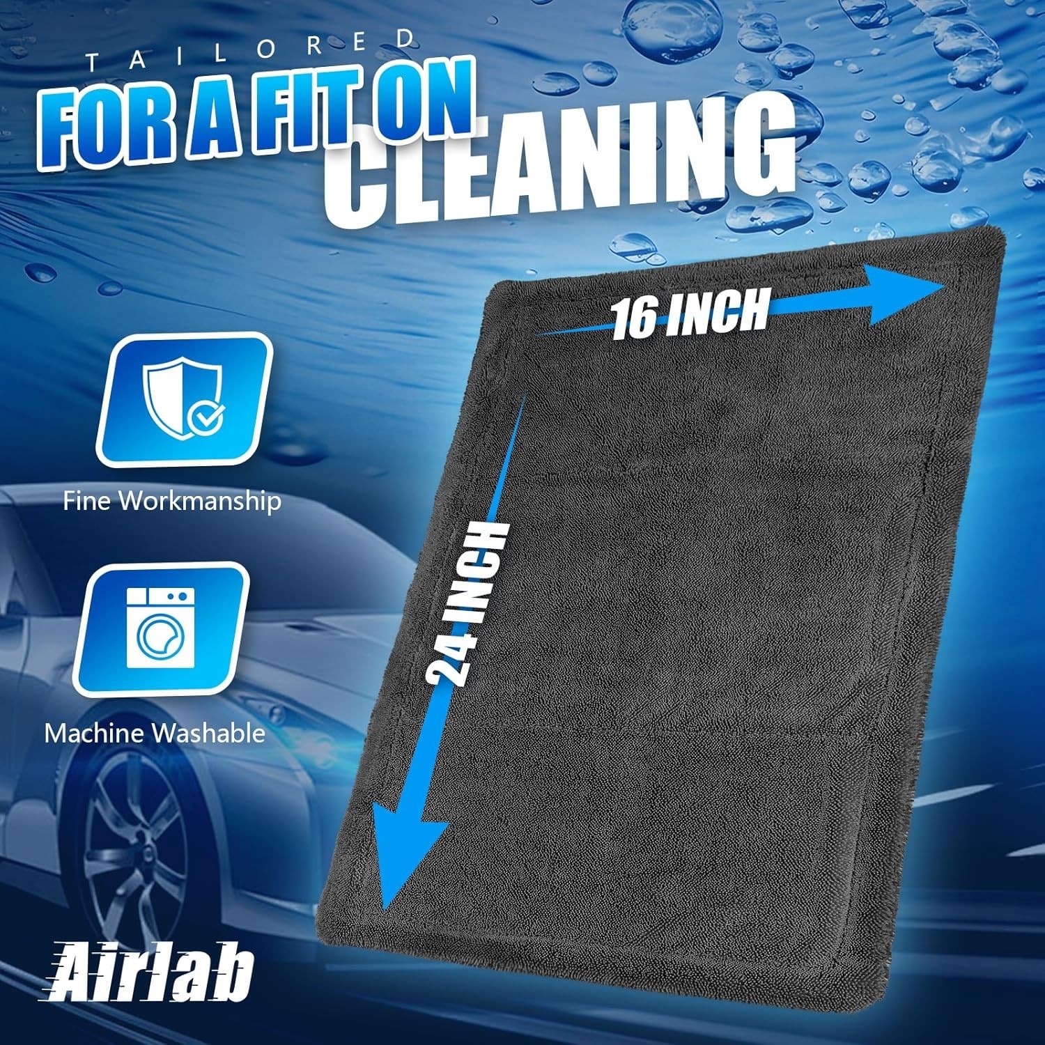 Car Drying Towel Microfiber Towels for Cars 1200 GSM Wash Auto Detailing Supp…