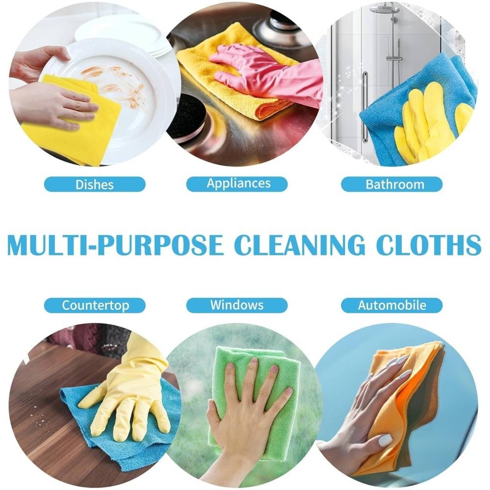 Set of 2/10/50 pcs Microfiber Cleaning Cloth Towel Rag Car Polishing Detailing