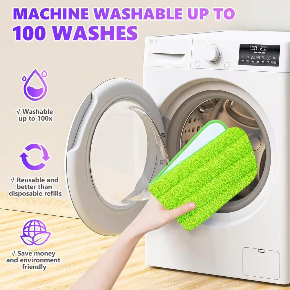 13 In. to 15 In. Reusable Multiple Colors Mop Pads Compatible with Swiffer Power
