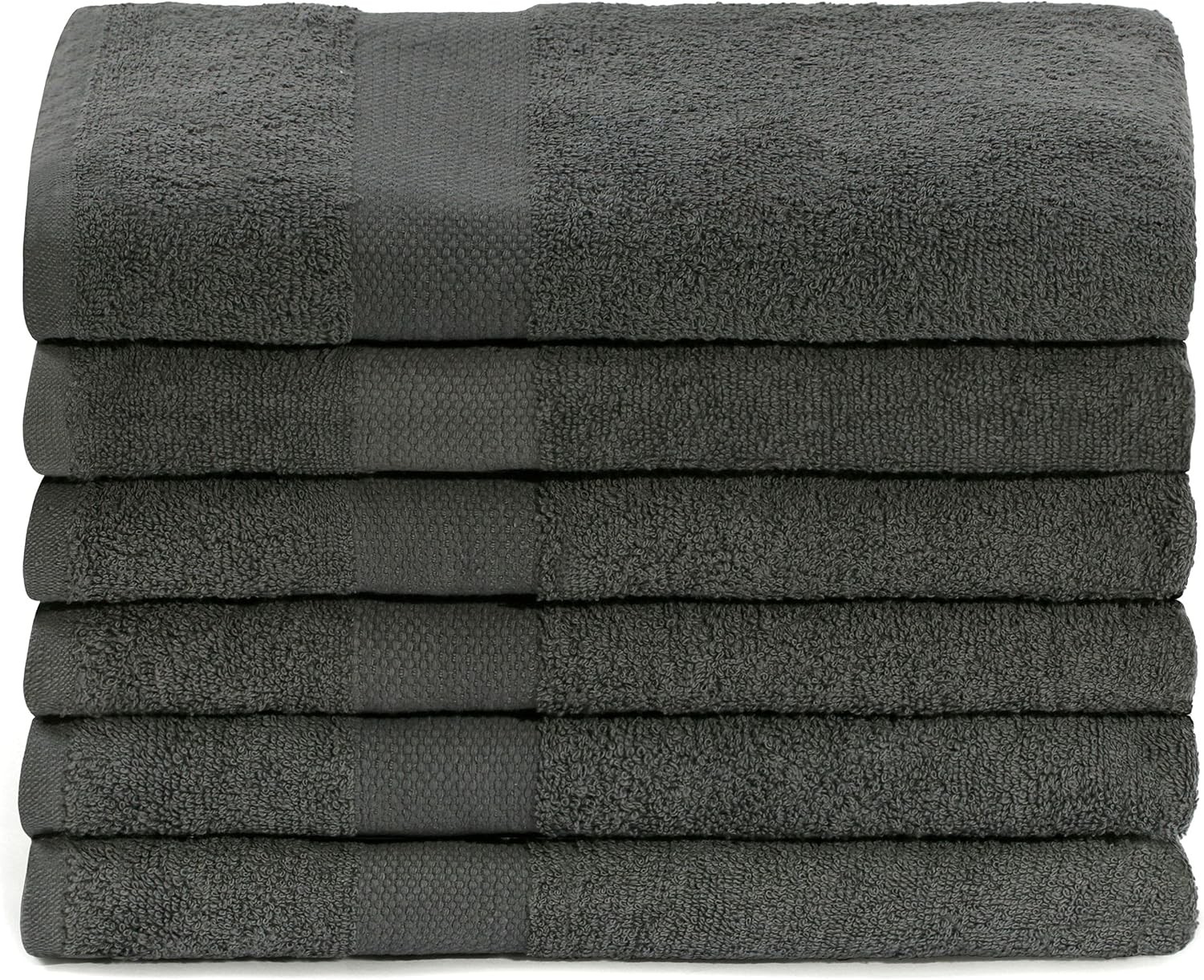 Simpli-Magic Cotton Bath Towels, 25”x50”, Gray, 6 Pack