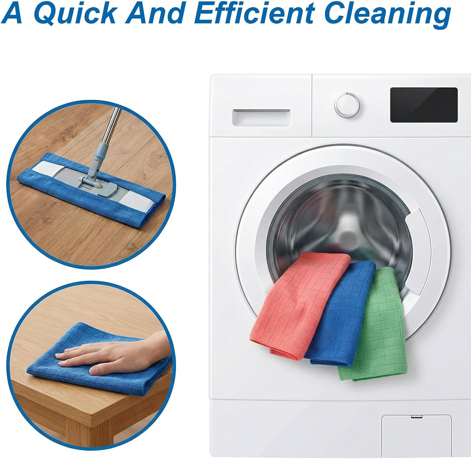 20 Pack Large Microfiber Cleaning Cloth, 20X28 Inch Floor Towels & Cleaning