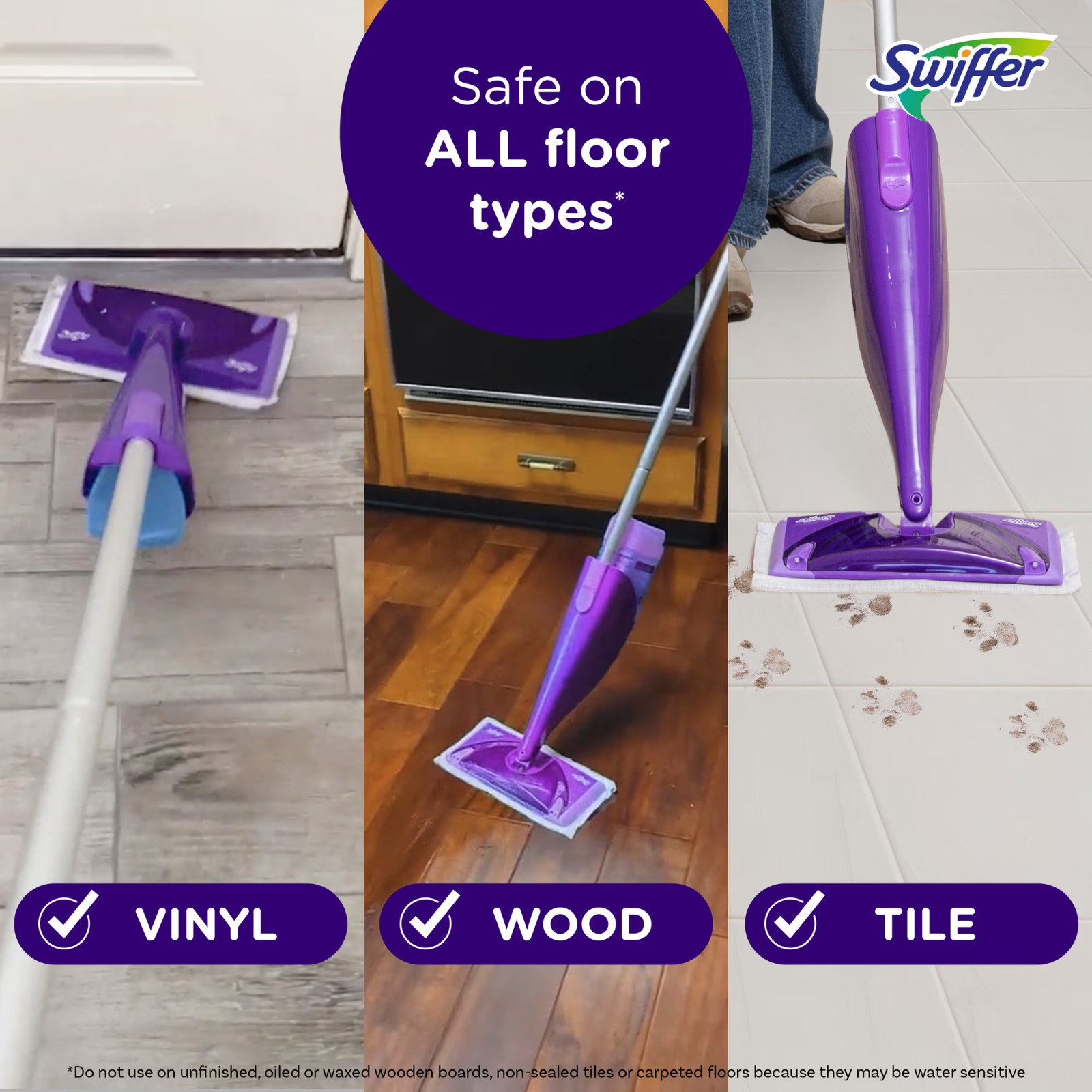 Swiffer Wet Jet Floor Spray Mop Starter Kit, Unscented Cleaner Refill & Pads