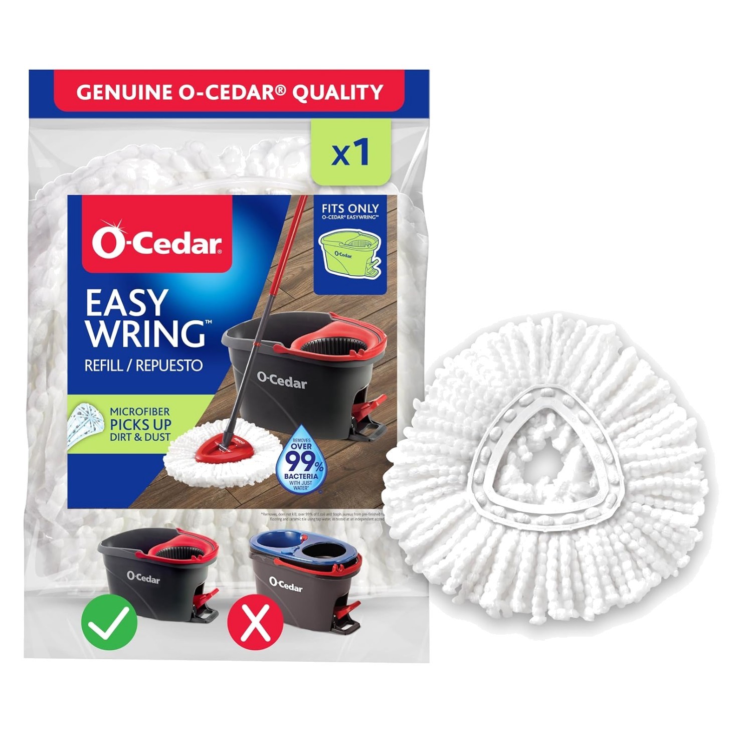 1 Count EasyWring Spin Mop Refill – Eco-Friendly Microfiber Cleaning Solution