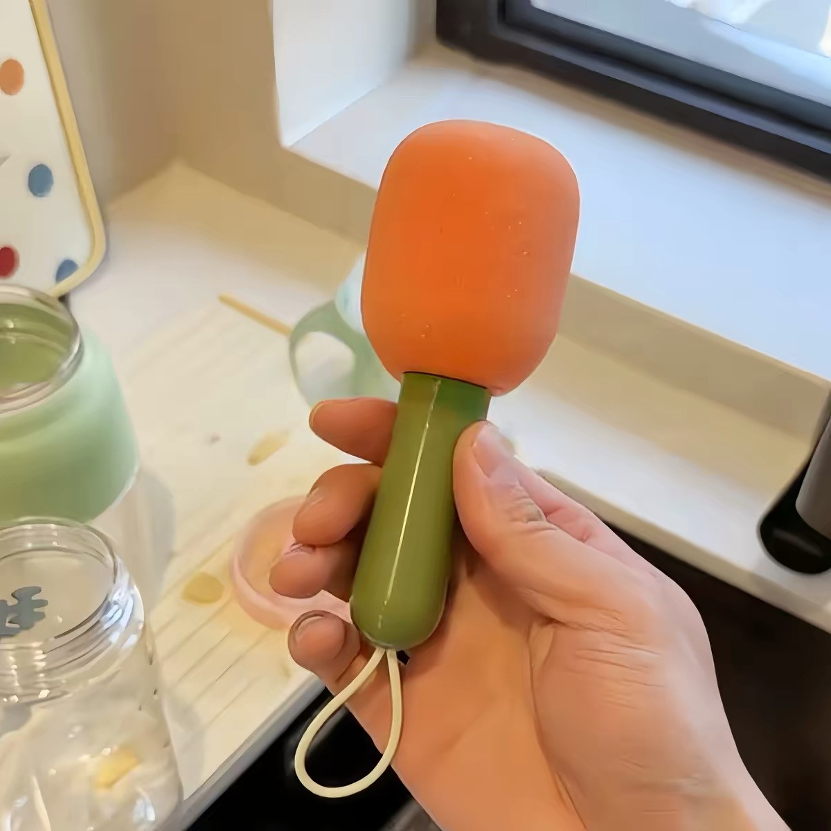 3 in 1 Portable Scalable sponge cup brush, Cup Cover Cleaning Brush Household
