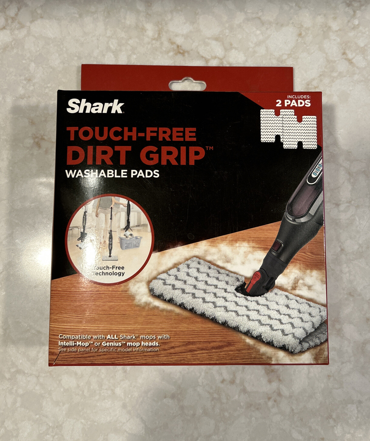 Shark Touch-Free Dirt Grip Washable Mop Pads 2 pads Washable 20 WASHES FAST SHIP