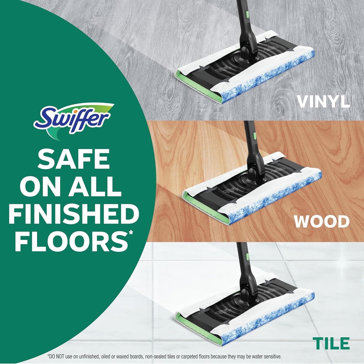 Swiff3r Sweep & Mop Deluxe 2-In-1 Floor Mopping and Sweeping Kit, Multi-Surface