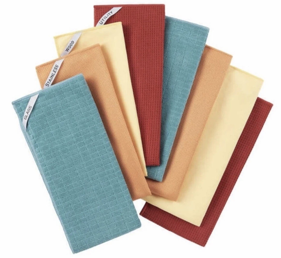 8 Microfiber Cleaning Cloths MultiUse Colors Glass Utility Wood Steel 18″ x 28″