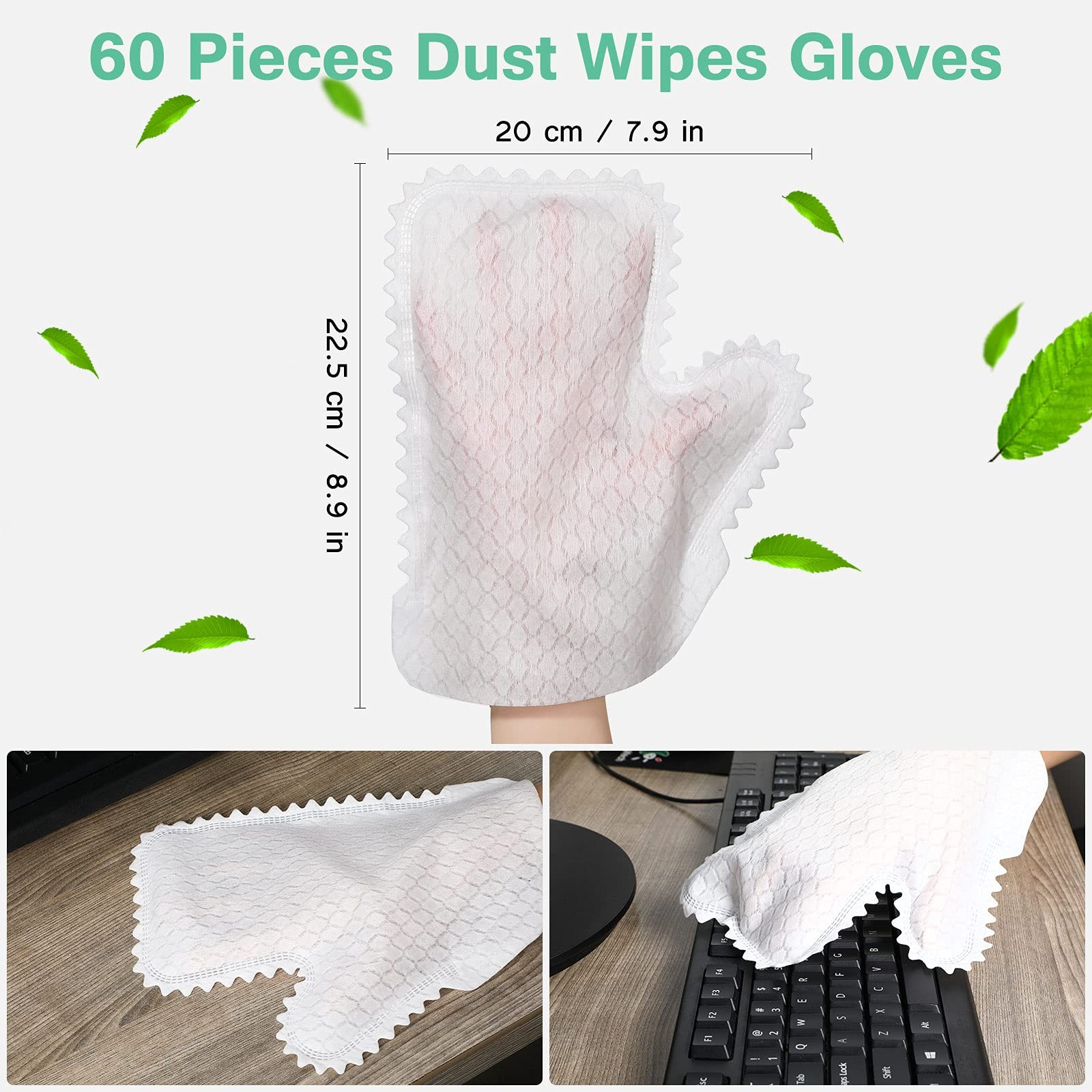 60 Pieces White Microfiber Dusting Gloves Artisan 60 Count (Pack of 1),