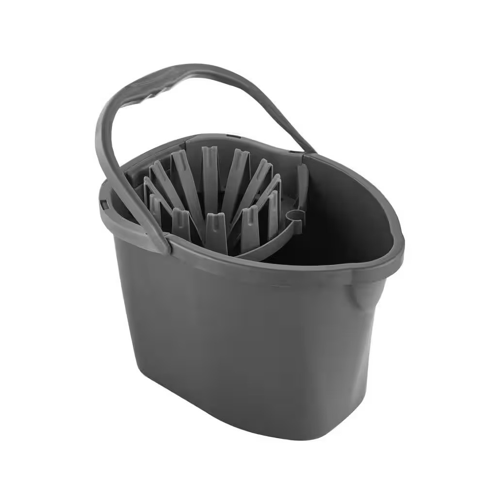 OdoBan 3.75 in.Cotton Wet Mop, 12 qt. Bucket with Wringer and 1 Gal. Eucalyptus