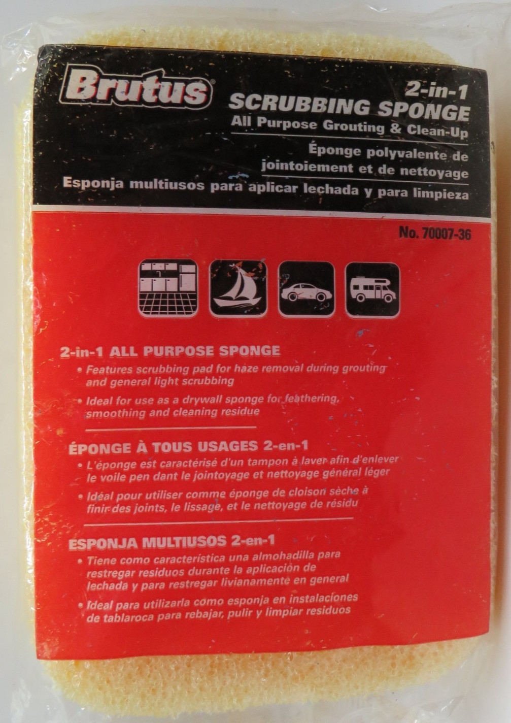 Brutus-Large Dualsurface Scrubbing Sponge – Germany # 70007-36 – 7.5 “x 5.5″ x2”