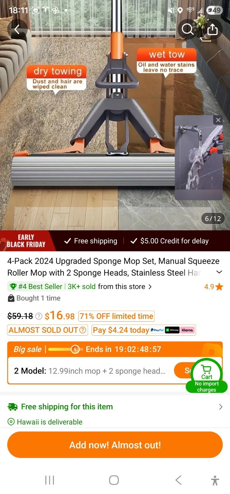 1 Mop And Brand New Mophead Refill