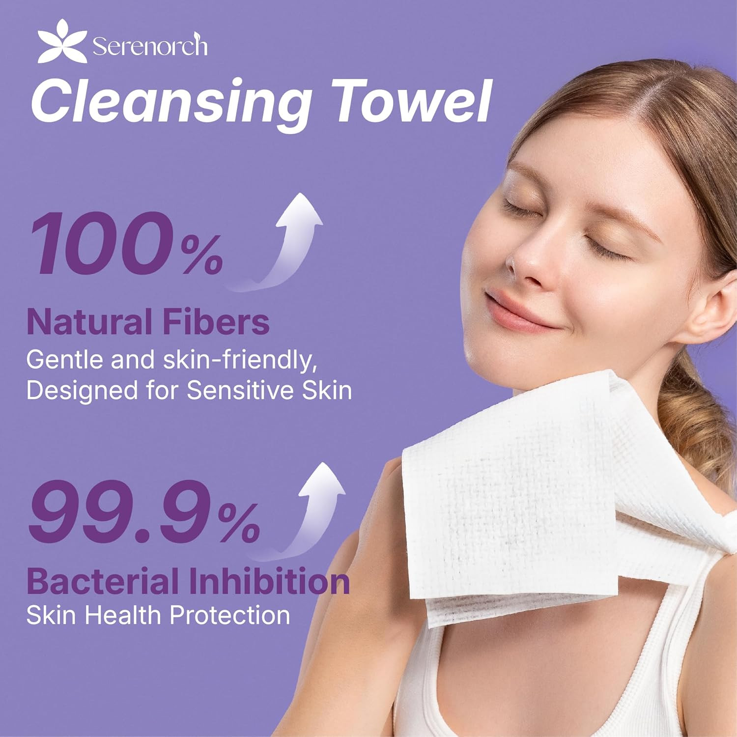 Disposable Face Towels XL, 50 Count | 10″ X 12″ Ultra Thick Facial Cleansing Clo
