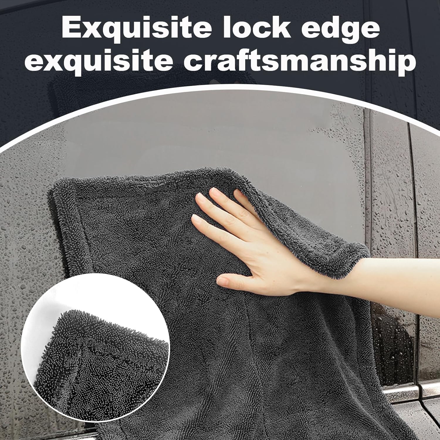 2-Pack Car Drying Towel (28″ x 36″),1500 GSM Double Sided Microfiber Towels for