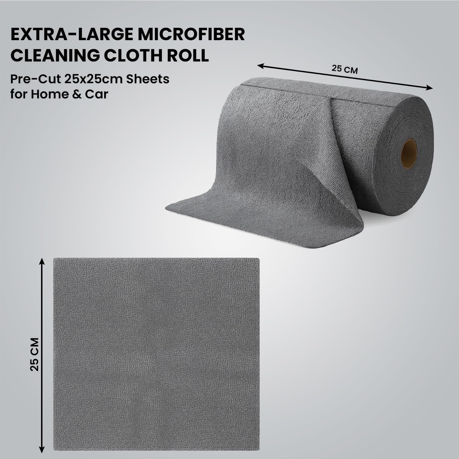 Microfiber Cleaning Cloth Roll 25×25 CM Reusable Washable Lint Free 20 Sheets