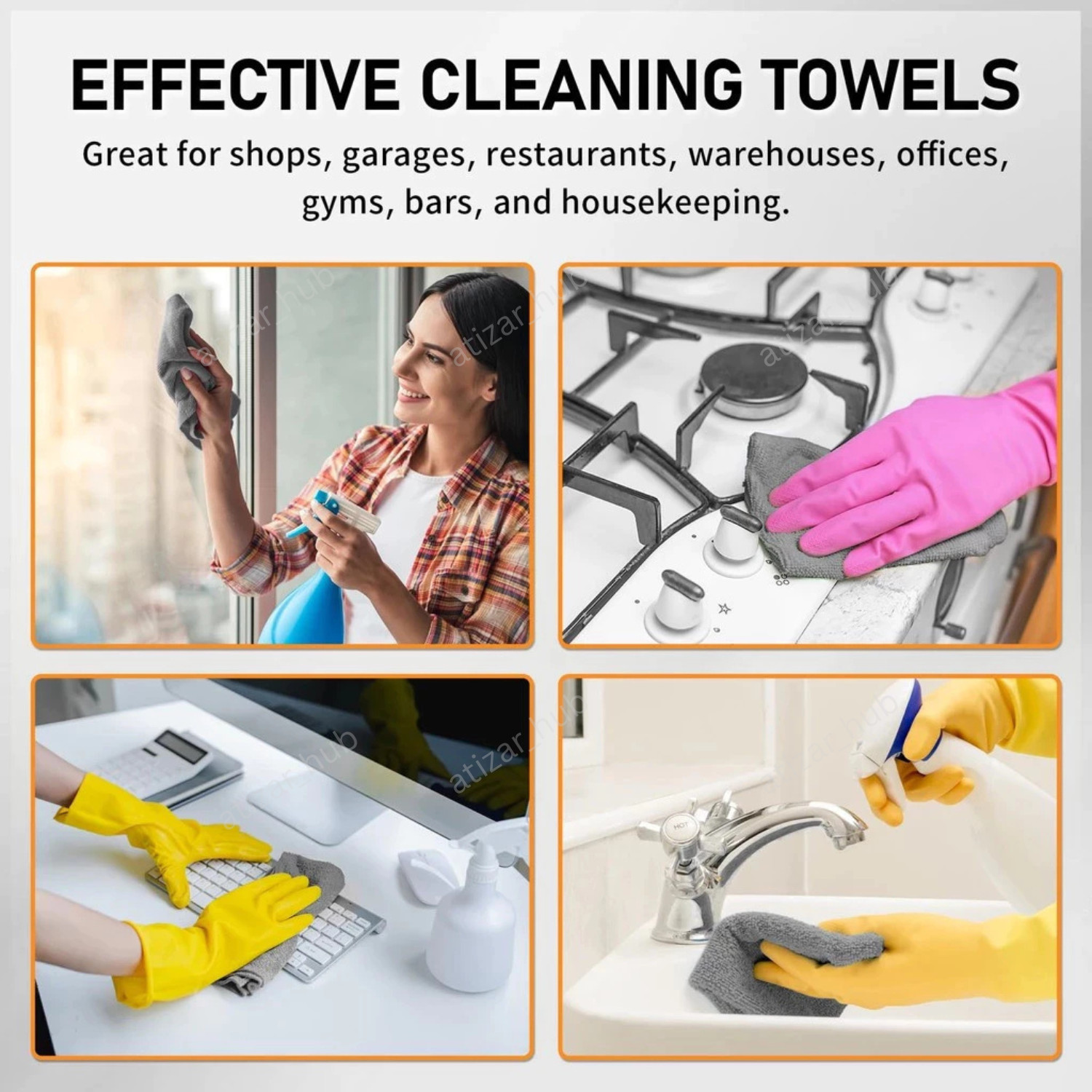50pcs Microfiber Car Cleaning Towel Roll 25x25cm Reusable Multi-Purpose Cleaning