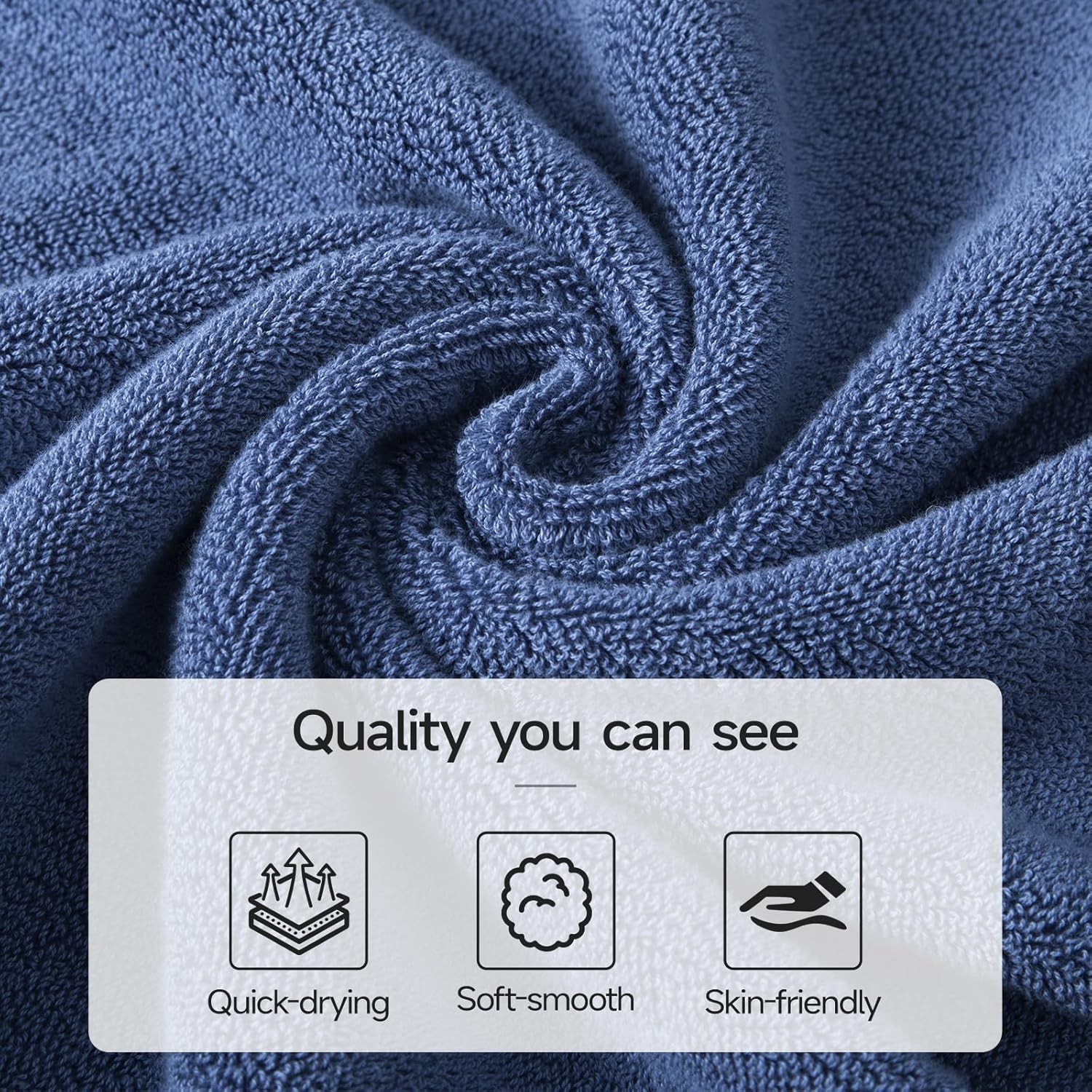 4 Pack Bath Towels – 27×55 Inch, 100% Cotton, Extra Large,Super Absorbent, Quick