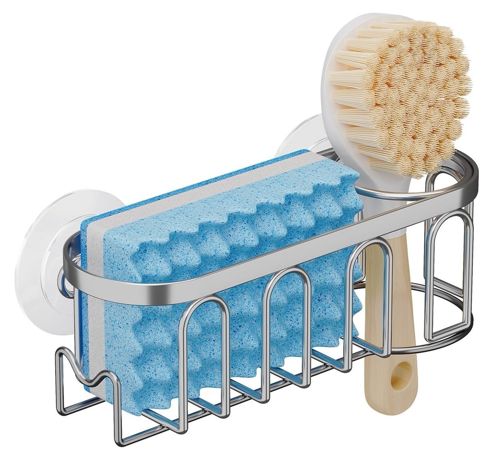 Sink Caddy Sponge Holder for Kitchen Sink 2 Suspension Options(Suction Cups a…