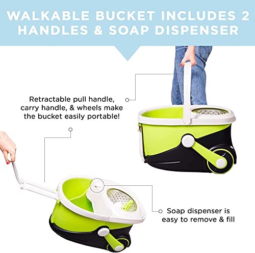 SIMPLI-MAGIC DELUXE STAINLESS STEEL ROLLING SPIN MOP SYSTEM – YELLOW/BLACK