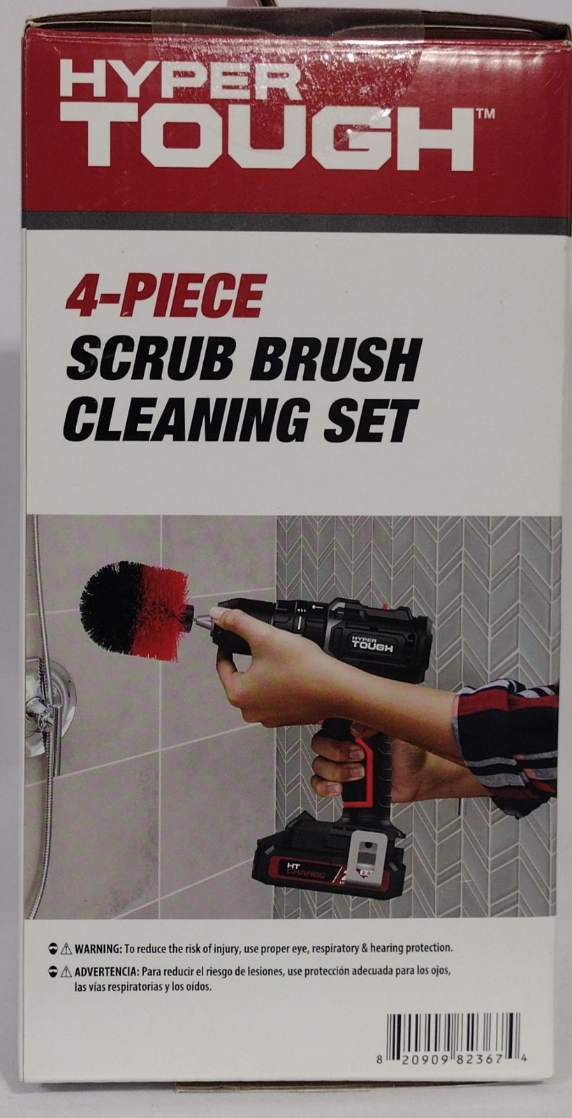 Hyper Tough 4-Piece Scrub Brush Cleaning Set For Power Drills Holiday Gift