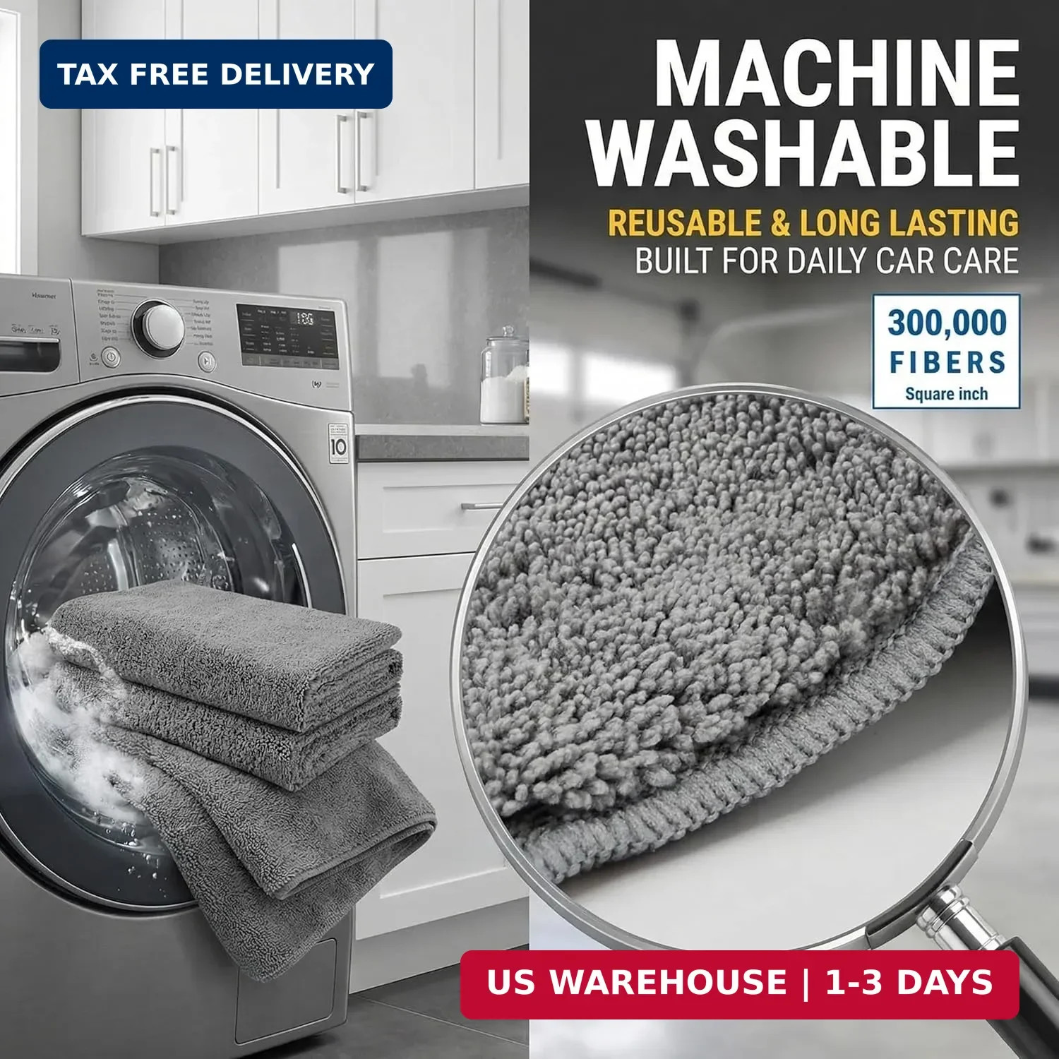 2 Pack Professional Large Microfiber Car Drying Towels (31″ x 24″), Microfiber T
