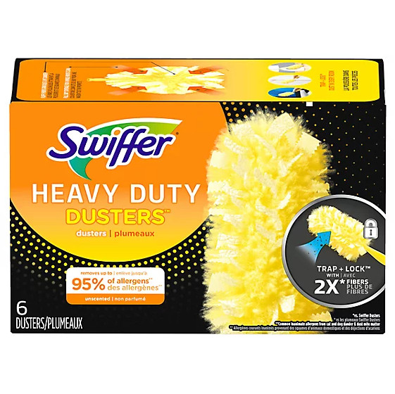 Swiffer 6-CT HEAVY DUTY DUSTERS Multi Surface Trap + Lock 360° Dusting Unscented