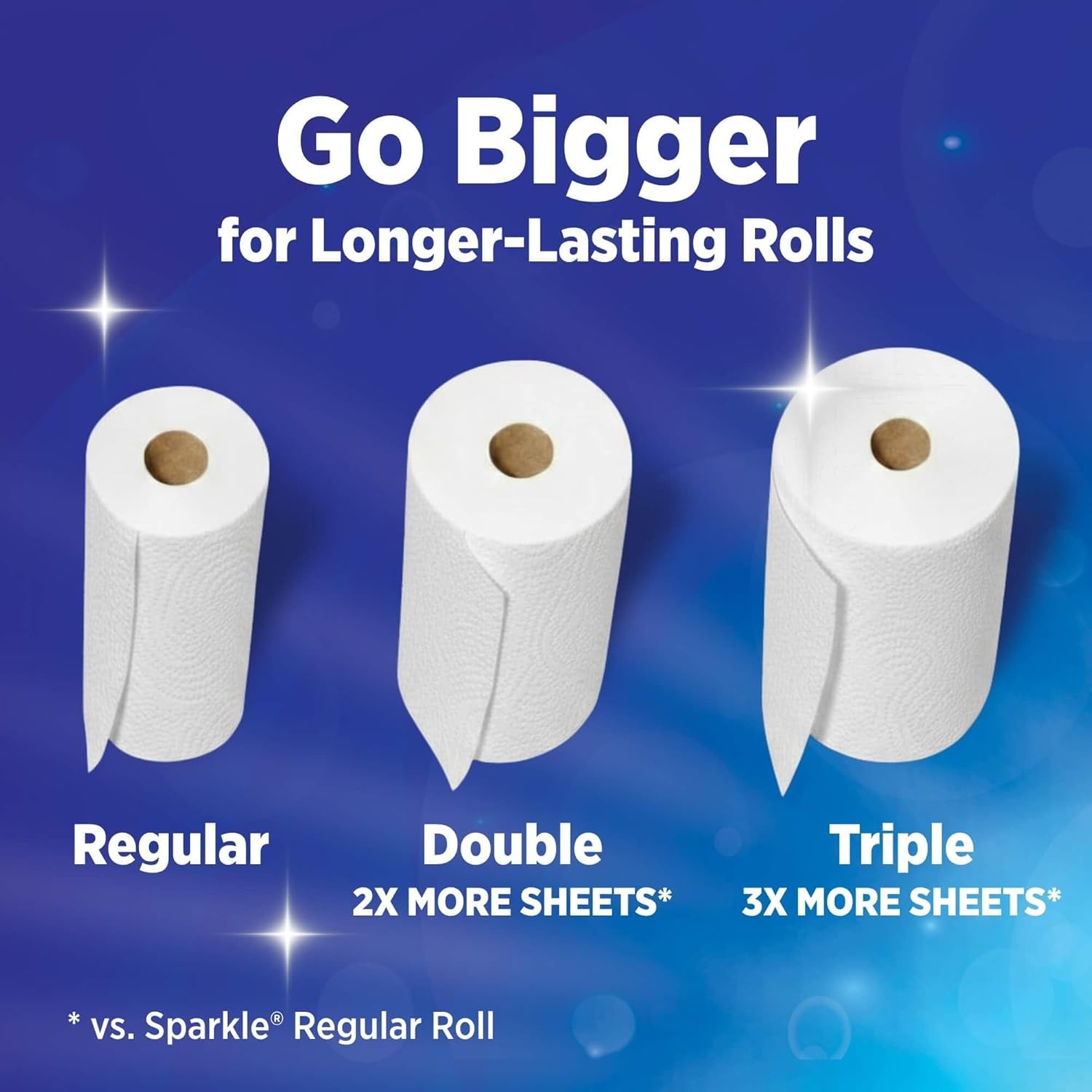 Sparkle Pick-A-Size Paper Towels, Spirited Print Design, 6 Double Rolls (660