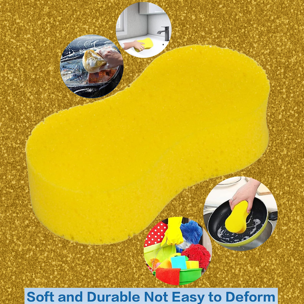 Giant Bone Sponge, Yellow Cleaning Sponge Kitchen Cleaning Sponges Easy Grip