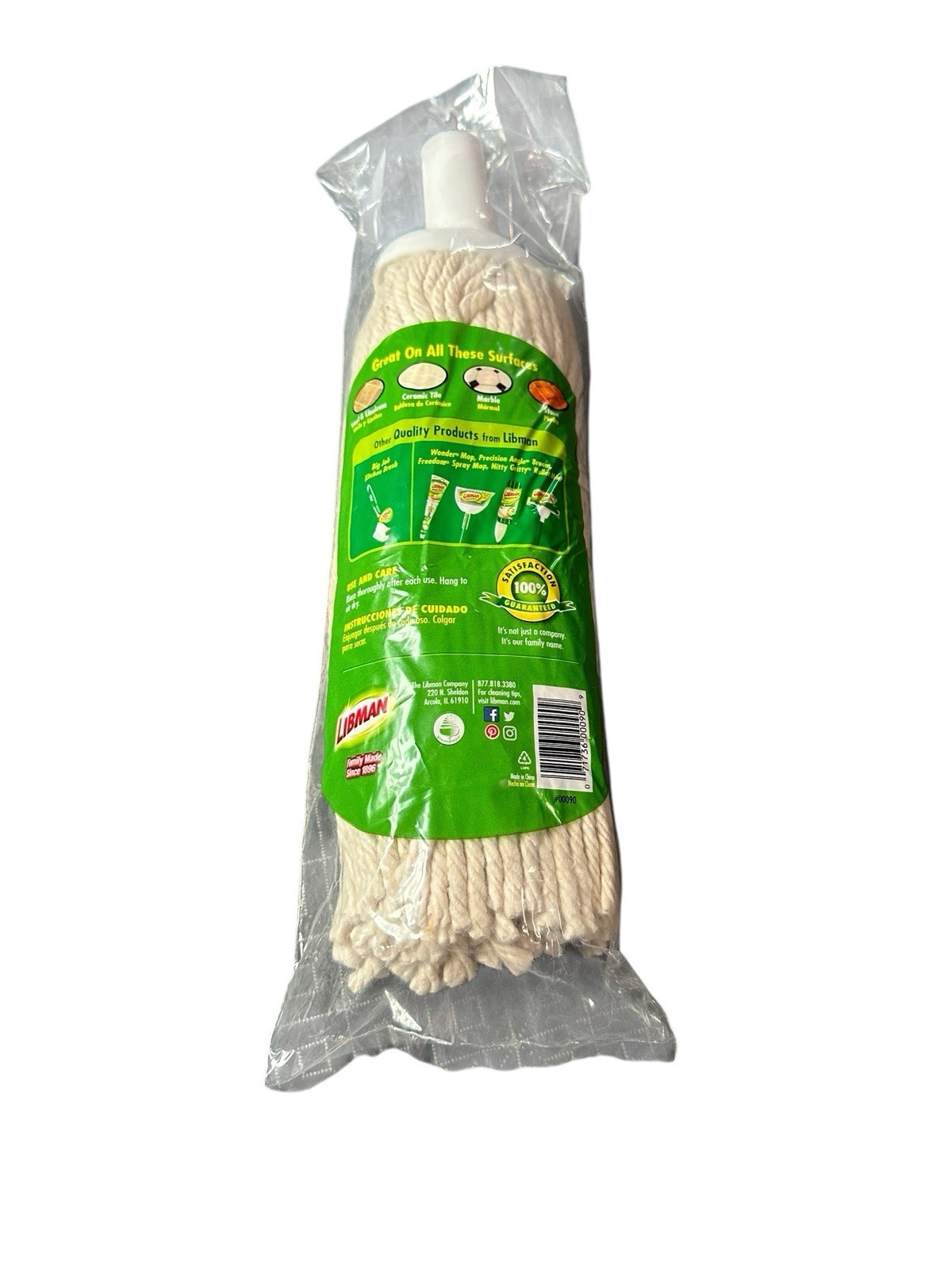 libman cotton deck mop refill great on vinyl ceramic tile marble stone etc floor