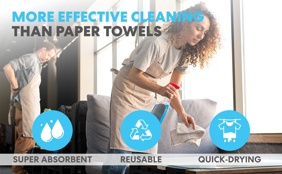 Simpli-Magic Cotton Shop Towels 14″x12″ (100 Pack) – Reusable Cleaning Shop Rags
