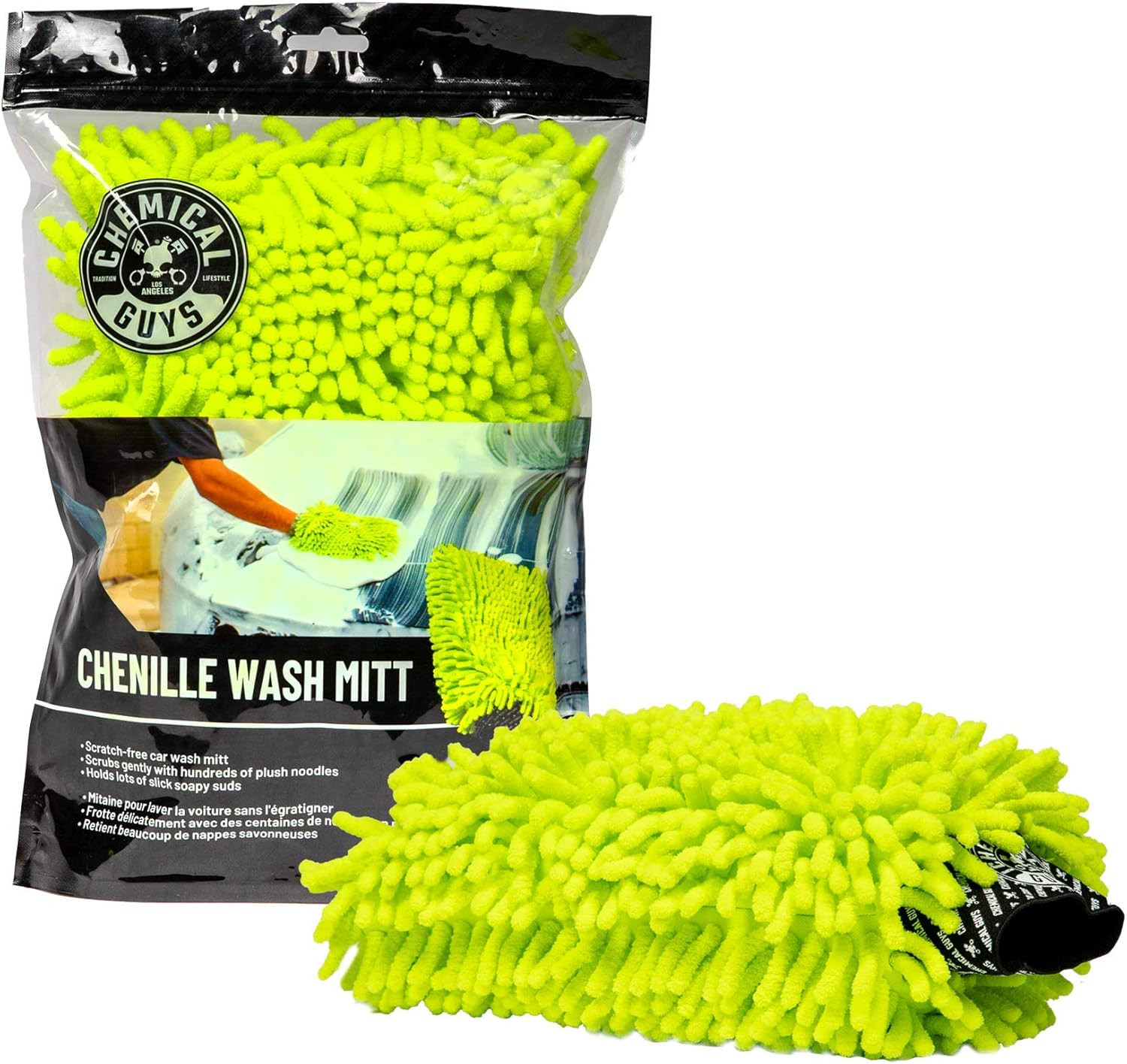 Chemical Guys Chenille Premium Scratch-Free Microfiber Wash Mitt for Car Washing