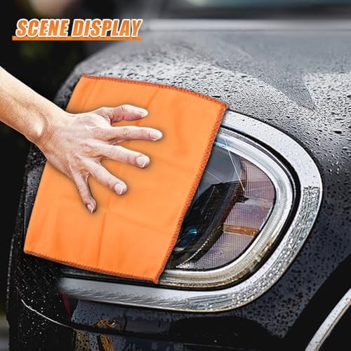 9PCS Car Cleaning Kit, No-Scratch Auto Detailing Tools Set with Wash Orange
