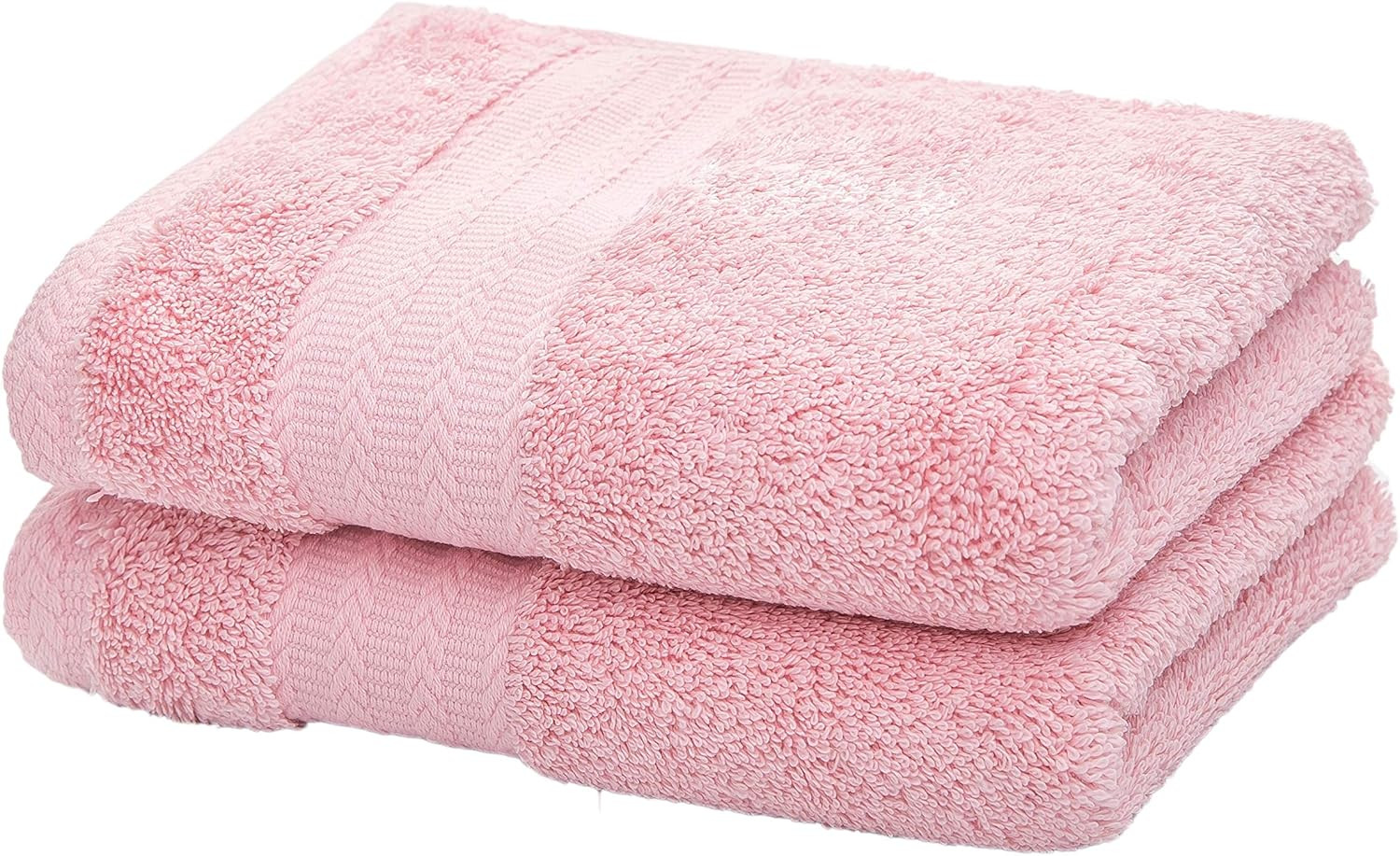 Ultra Thick, Soft & Absorbent Cotton Hand Towels for Bathroom(Pink, 2-Pack, 14″